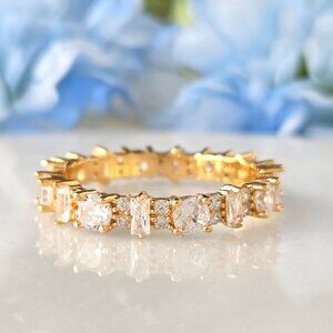 Gold Tone Eternity Stackable ring band, Charmed Aroma